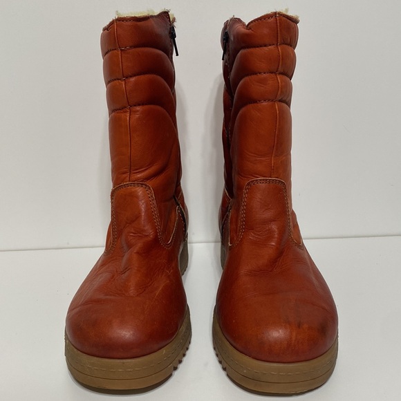Vintage Hush Puppies Women’s Rust Leather Insulated Zip Up Winter Boots - Picture 4 of 12